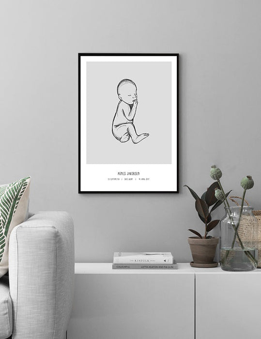 Birth poster with baby and the child's information
