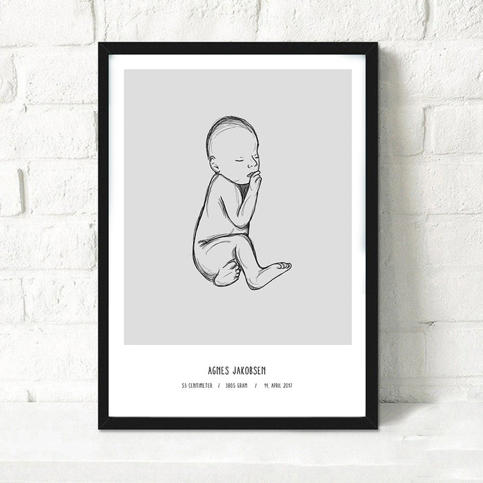 Birth poster with baby and the child's information