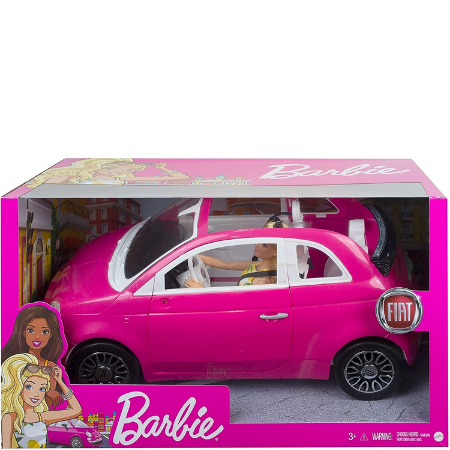 Barbie Fiat 500 med docka - Rosa