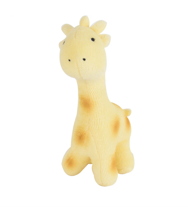 Biting animal in textile, giraffe