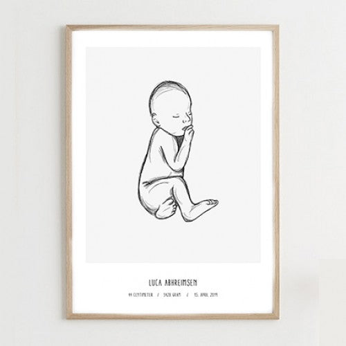 Birth poster with baby and the child's information