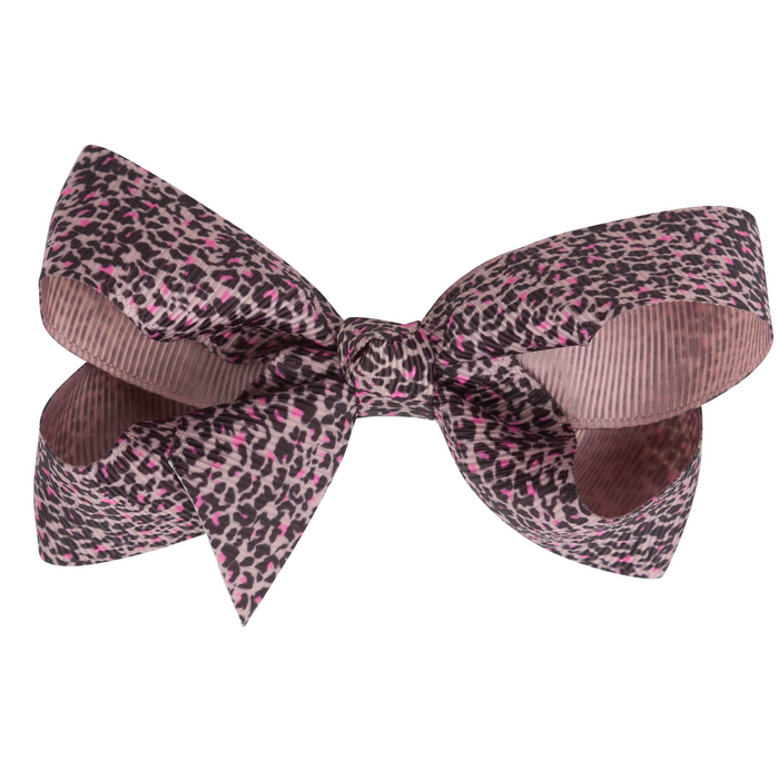 Rosett, 8cm, Leopard Rosa