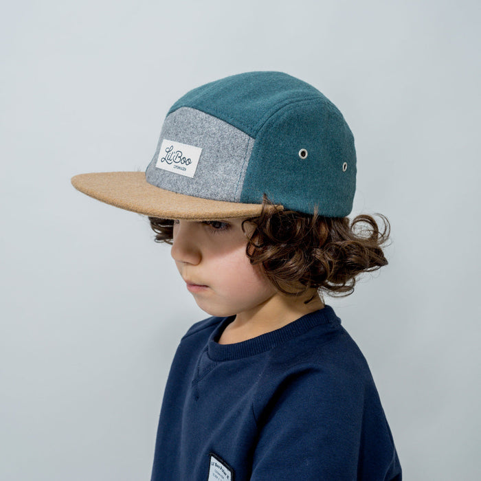 Keps, blockull 5-panel - Grön (Storlek L, 4-7 år)