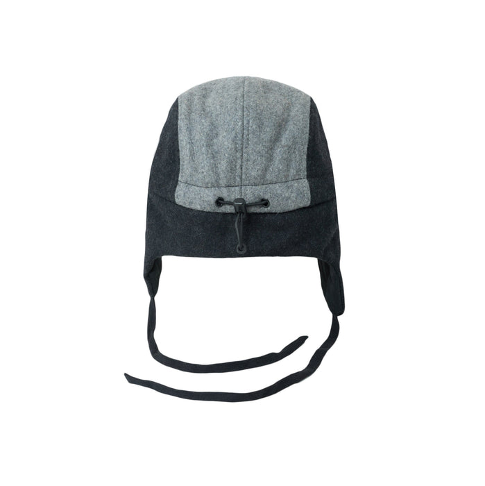 Keps, Ullblock 5-panel med öron - Grå/blå (Storlek M, 1,5-3 år)