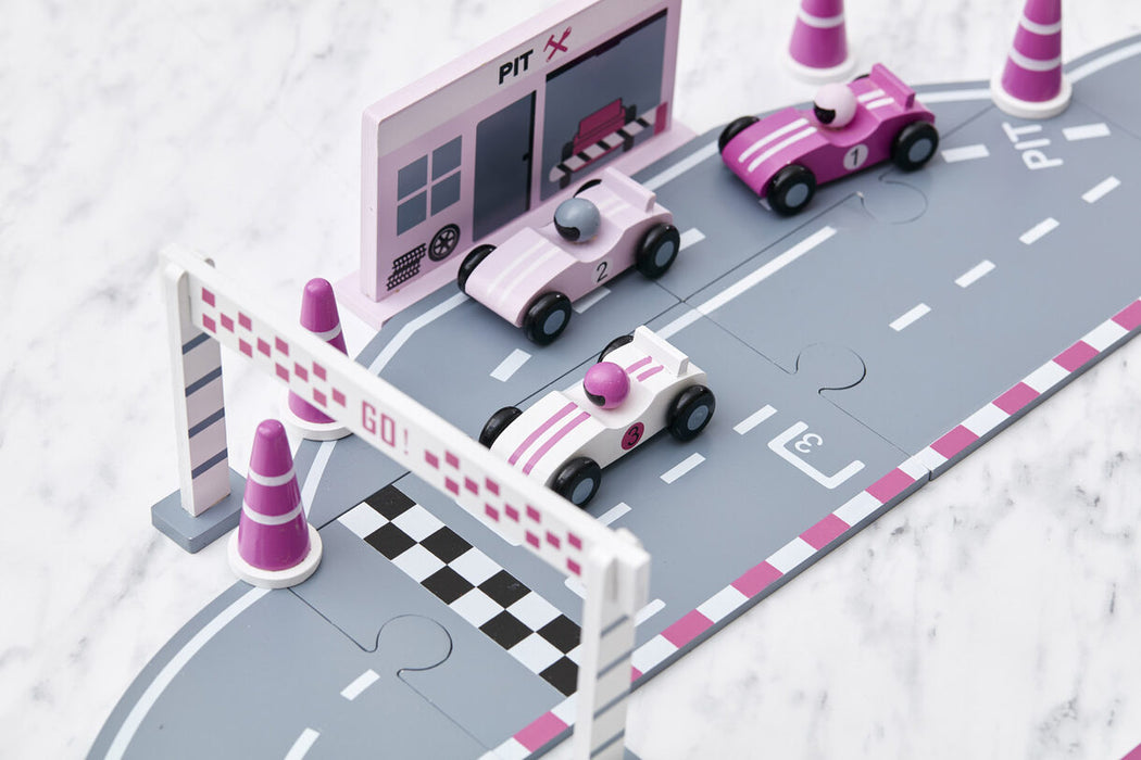 Racing car set, pink